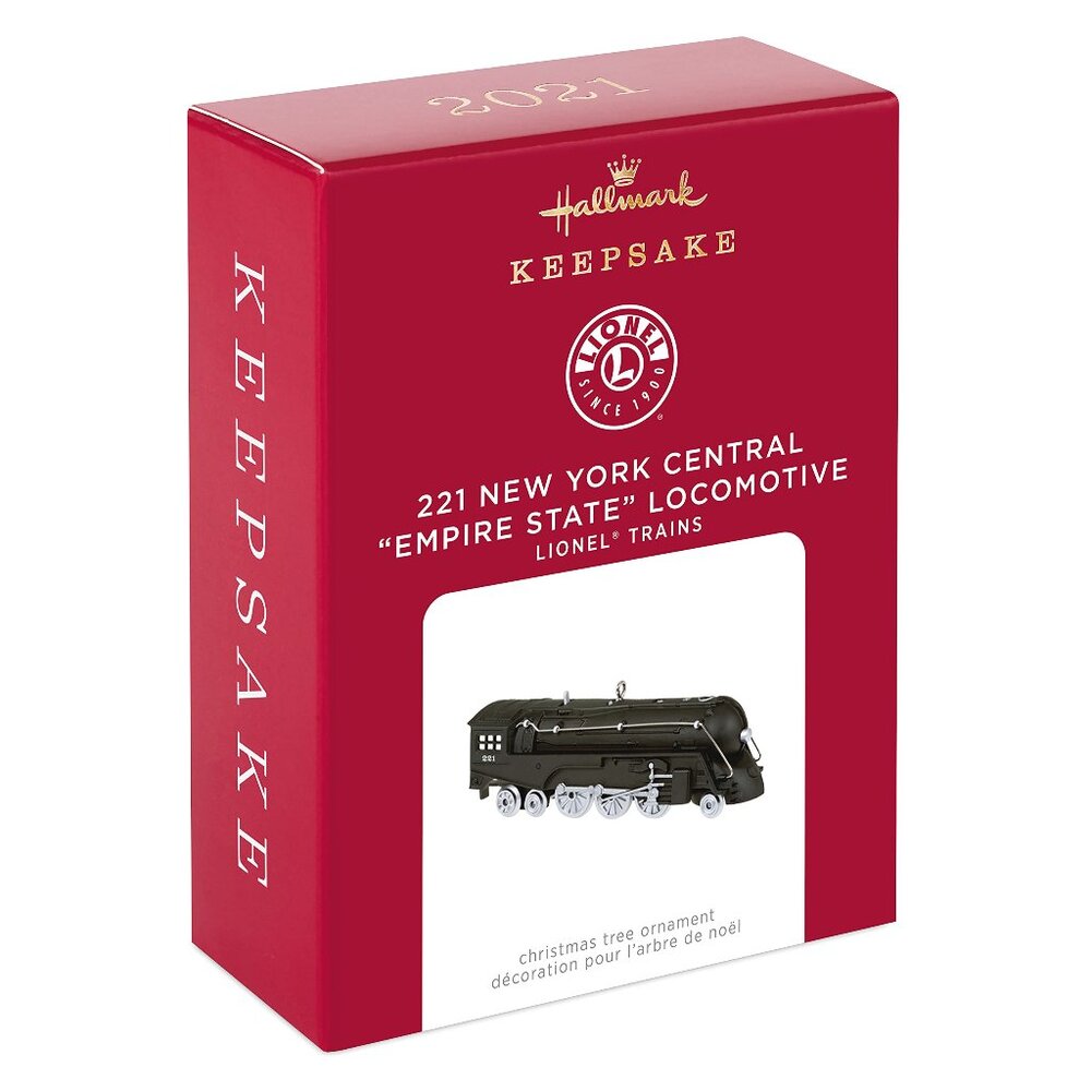 New! Lionel 221 Empire State Locomotive Hallmark Keepsake Christmas Ornament